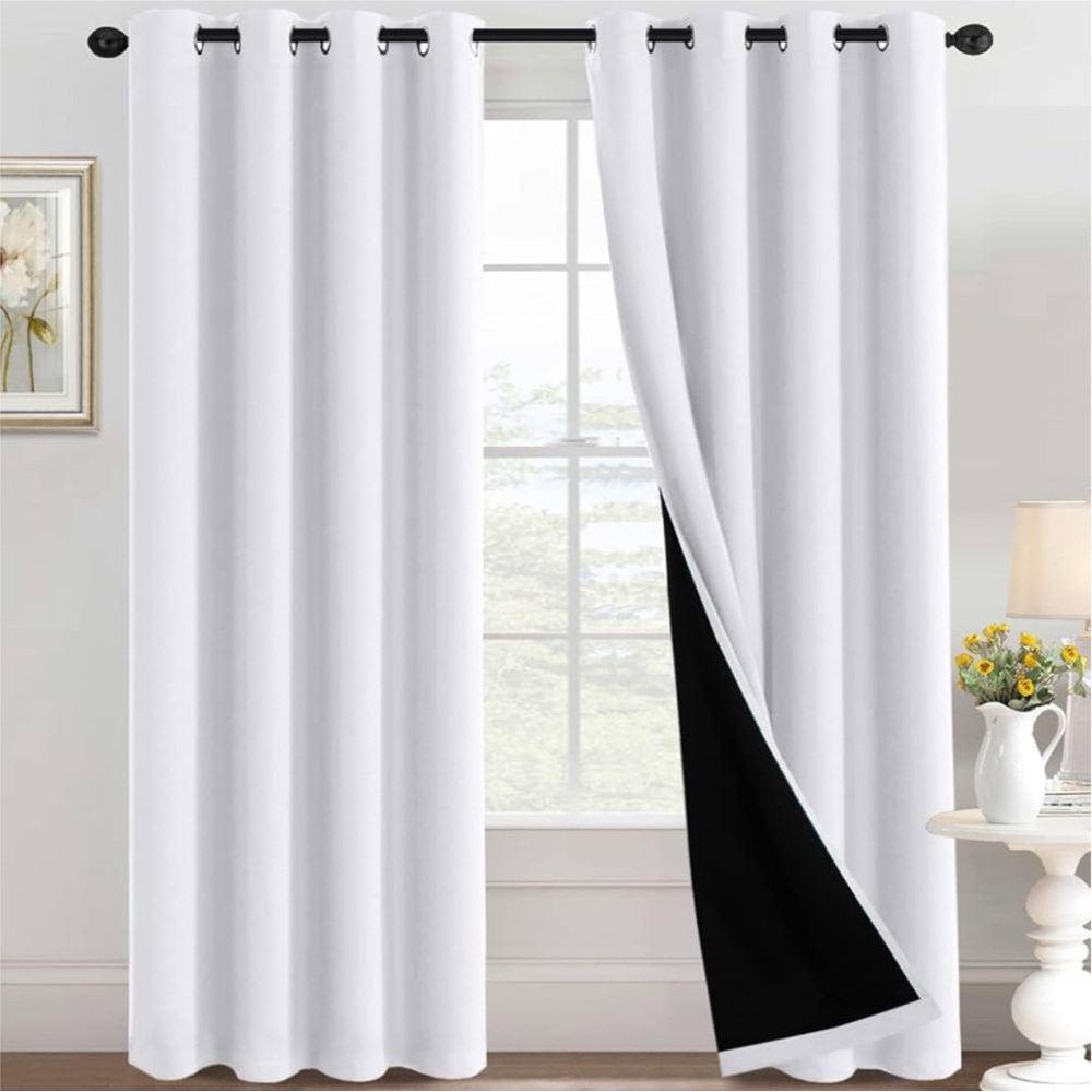 Pure White Blackout Curtain 52 x 108 inches (1 Panel)